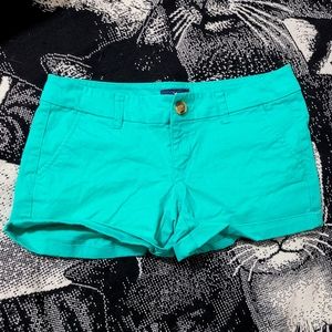 American Eagle Mint Green Stretch Midi Shorts Sz 4